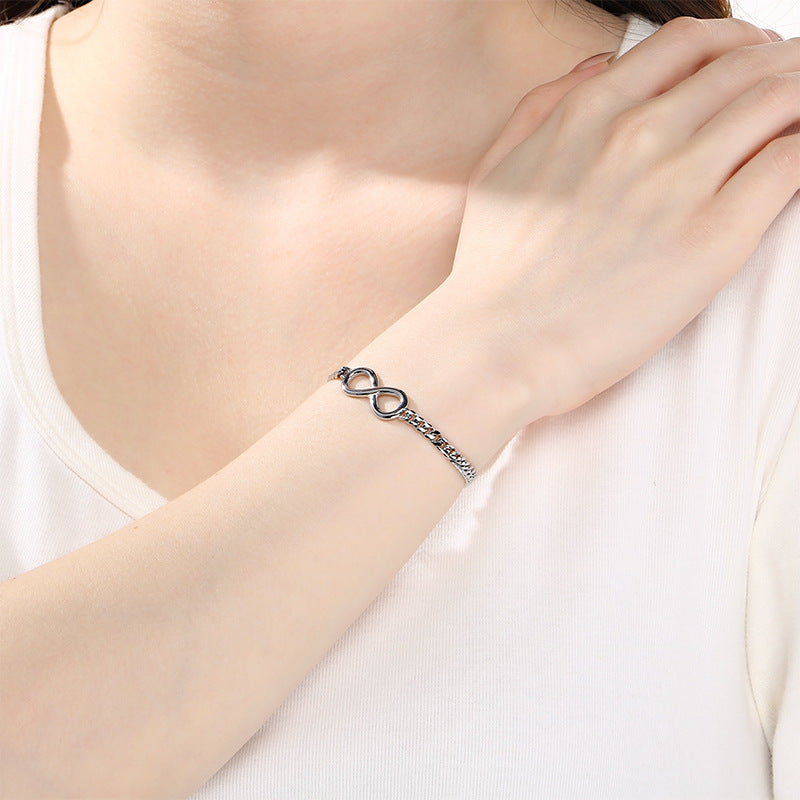 Minimalist Infinity Symbol Bracelet Unisex Commuter Design Sense 8 Characters Adjustable