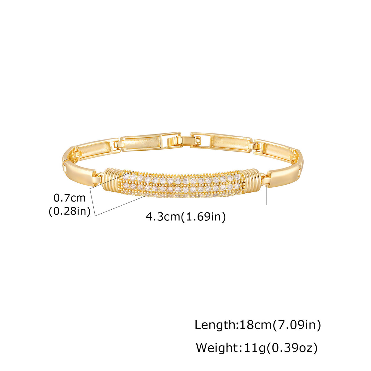 Heart Zircon Copper Bracelet