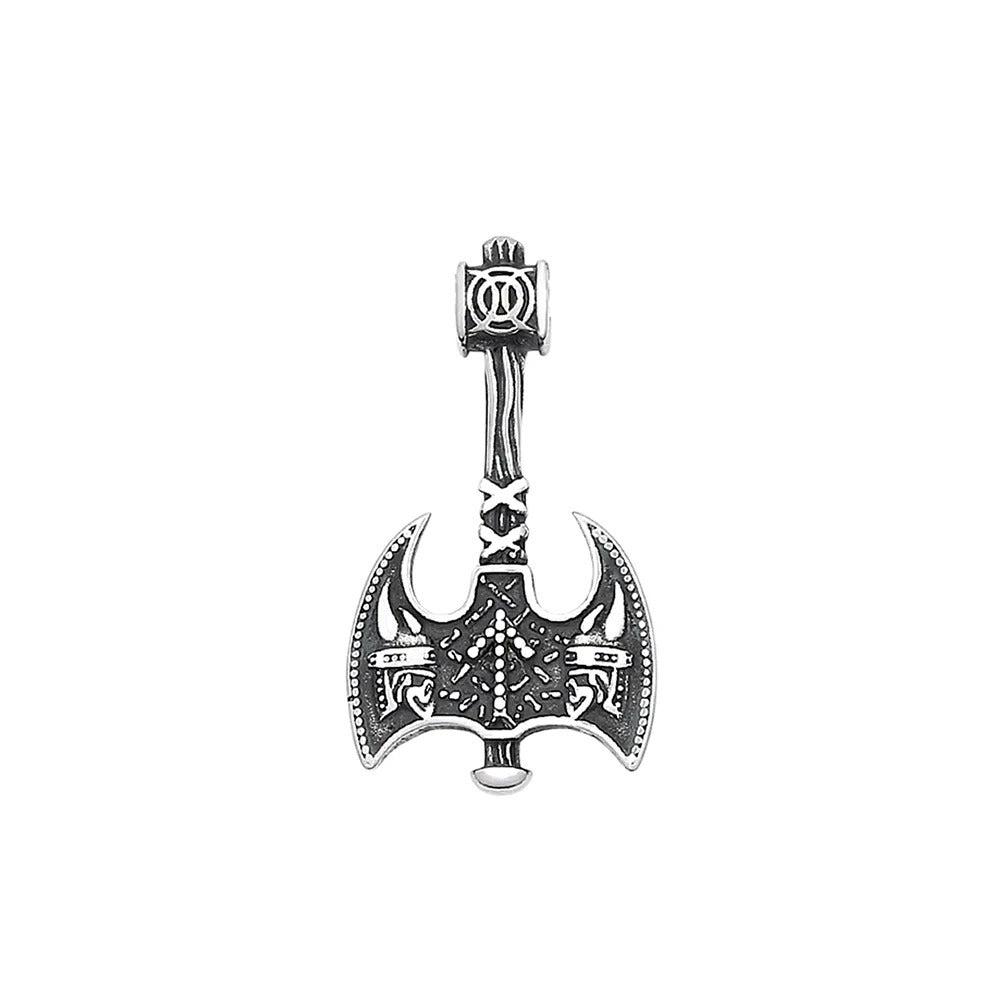 Viking Double Stainless Steel Men's Pendant Necklace