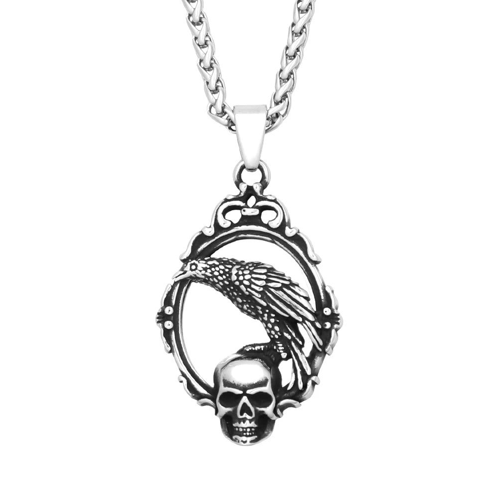 Skull Viking Stainless Steel Pendant Necklace