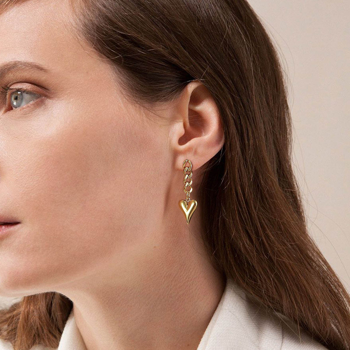 Stainless Steel Heart Earrings