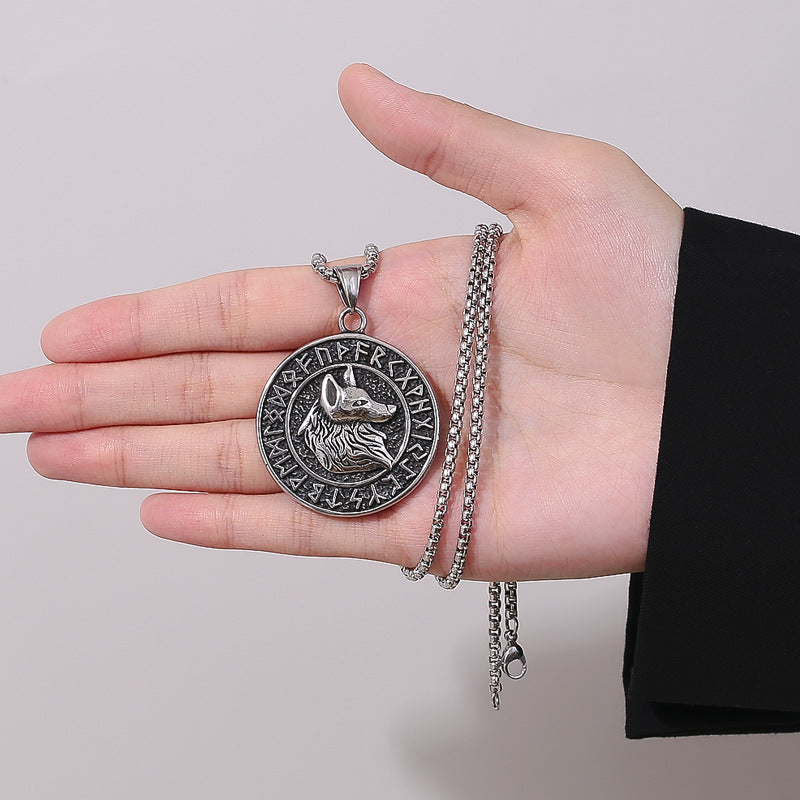 Steel Necklace - Luxury Wolf Head Pendant