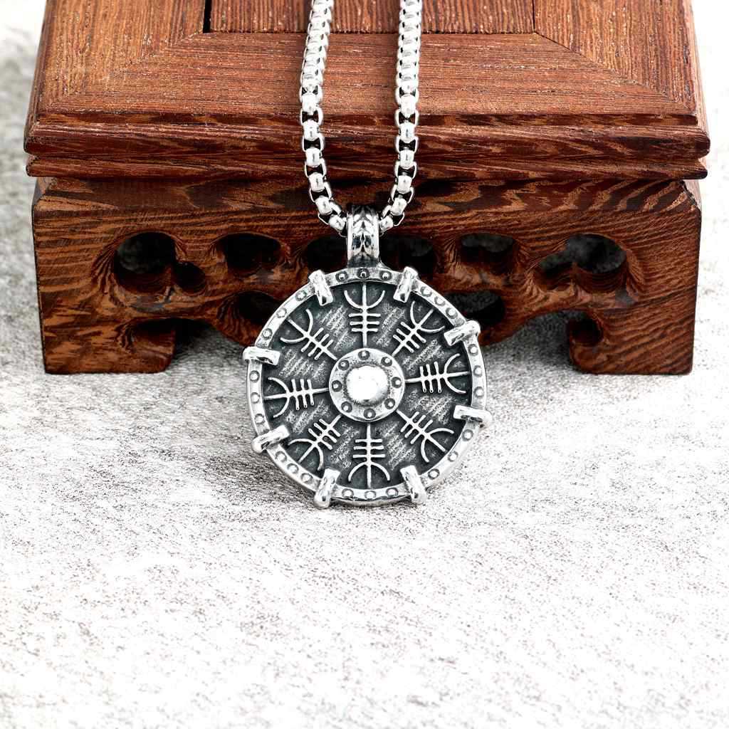 Viking Helmet Stainless Steel Pendant Necklace