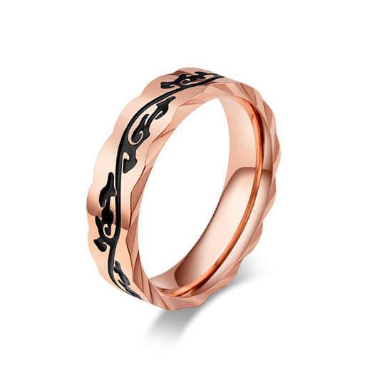 Yin Pattern Stainless Steel Ring – Pattern Single – Ethnic Style Couple