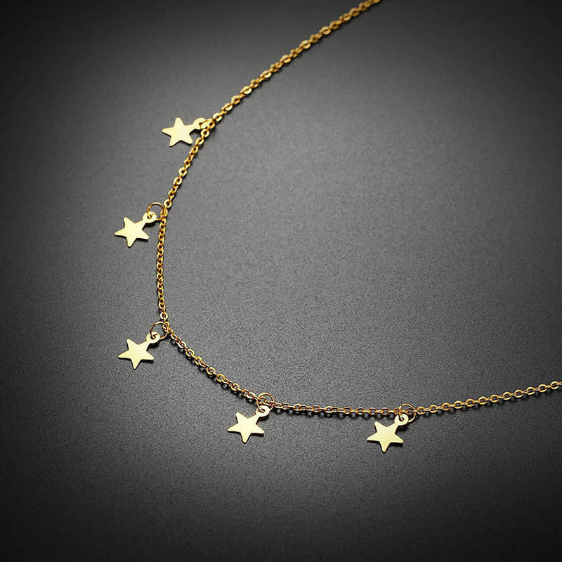 Stainless Steel Star Necklace Steel Color Titanium Steel Gold Women's Fashion