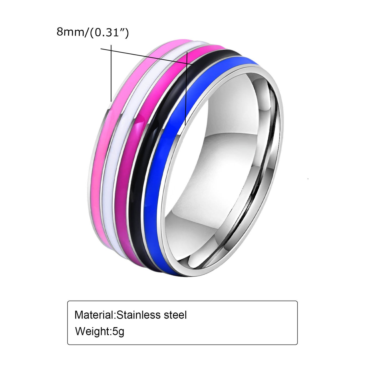 Colorful Titanium Steel Bunting Rings For Men Planderful