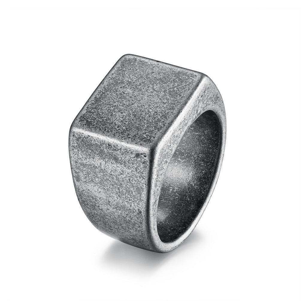 Steel Ring – Statement Geometric Men's Ring
