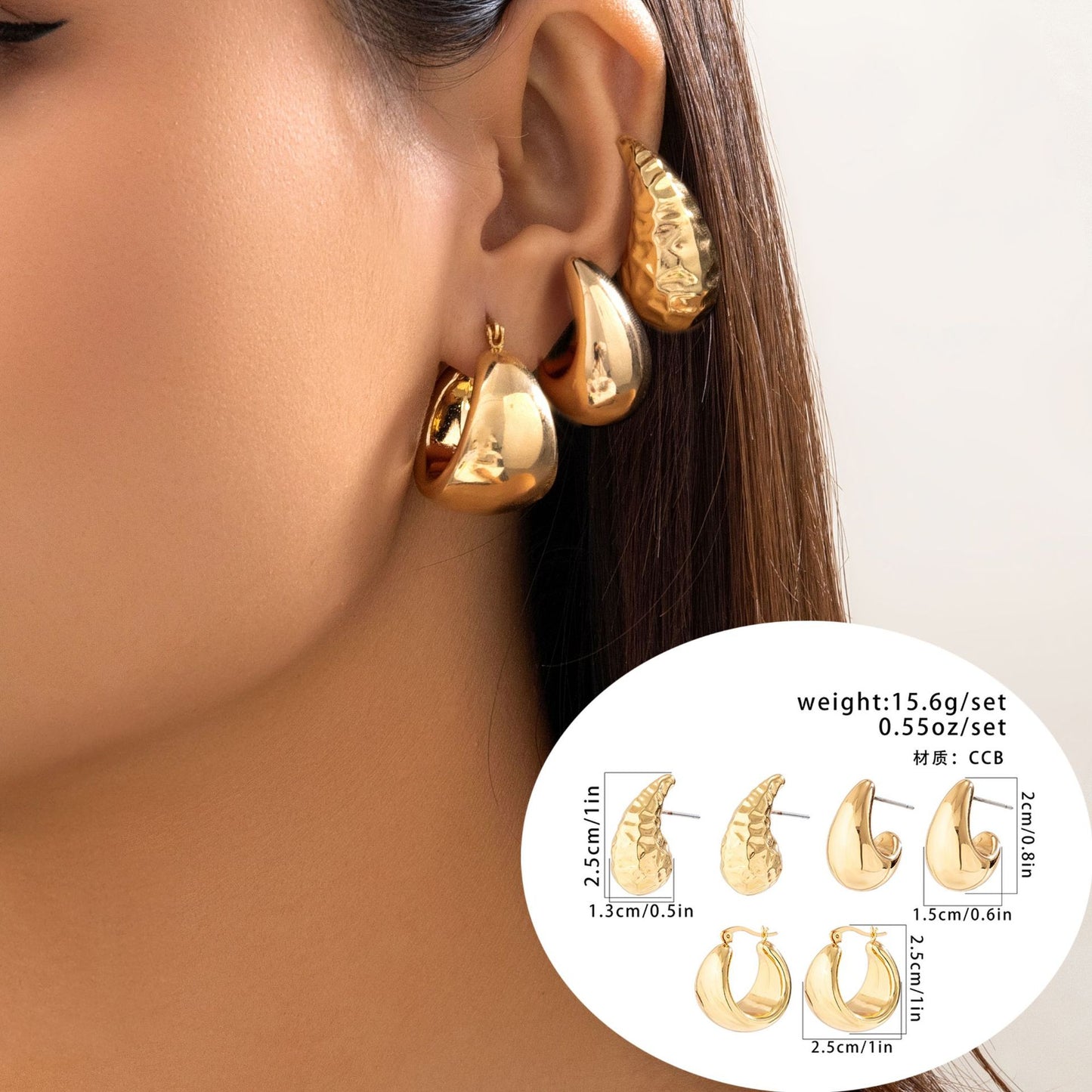 Exaggerated Ins Party Drop Smooth Necklace with Large Teardrop Comma – Cross-border Jewelry Inspired by Europe and The United States