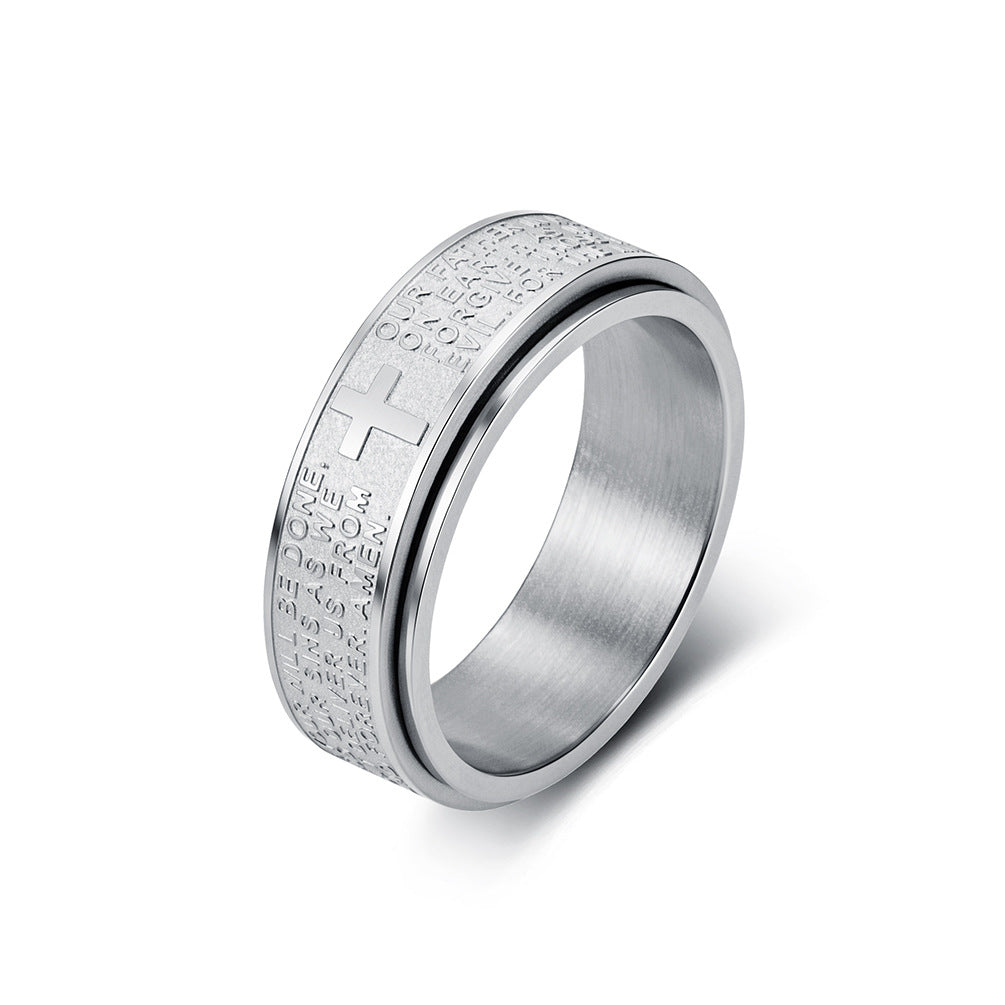 Prayer Spinner Stainless Steel Ring for Men
