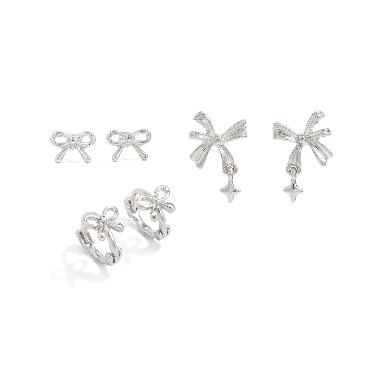 Planderful Bow Stud Earrings For Women Simple Knot Design European American Style Statement Jewelry