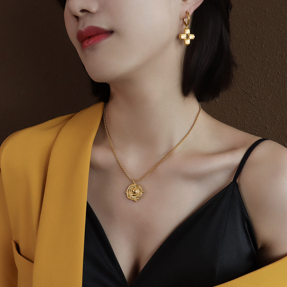 Elegant Titanium Steel Necklace with 18k Gold Plating