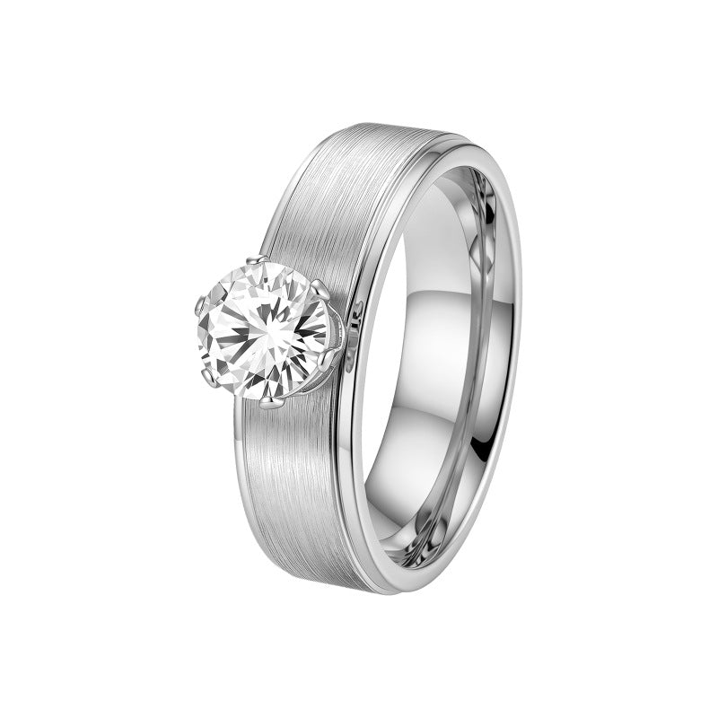 Stainless Steel Zircon Ring Two Tone Gold And Silver Elegant Unisex Couple Jewelry By Planderful Everyday Genie
