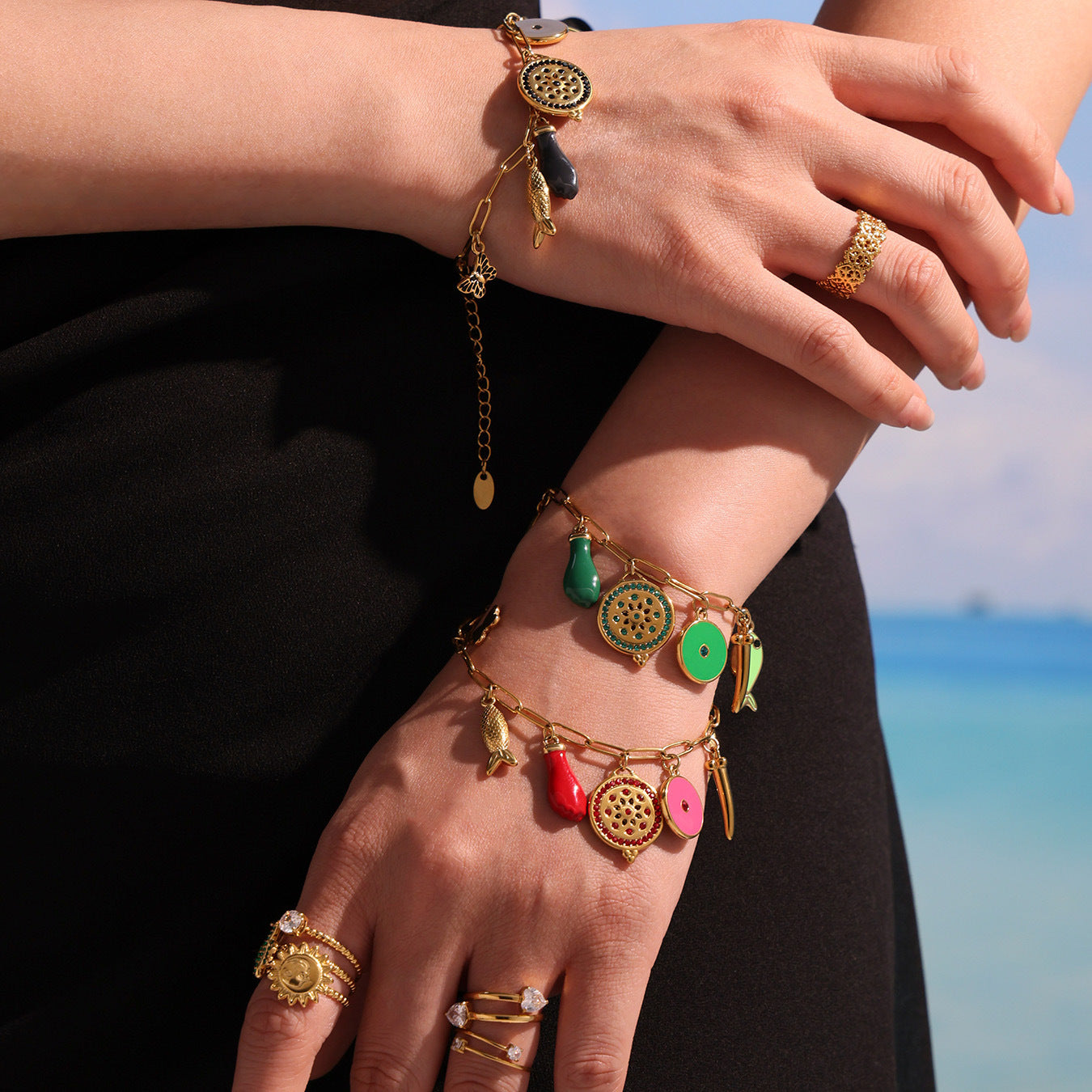 Planderful Dripping Oil Pendant Bracelet For Summer