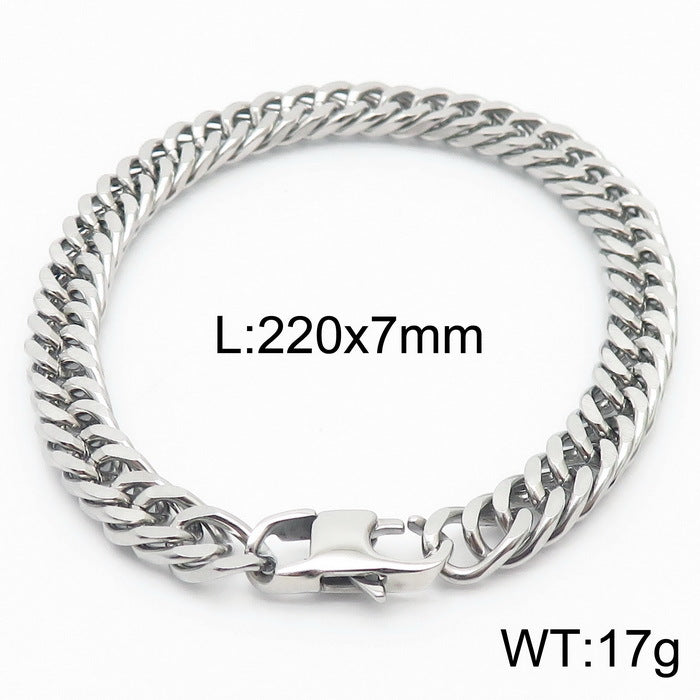 Niche Design – Men's Dancing – Neutral Titanium Steel Cuban Chain Bracelet