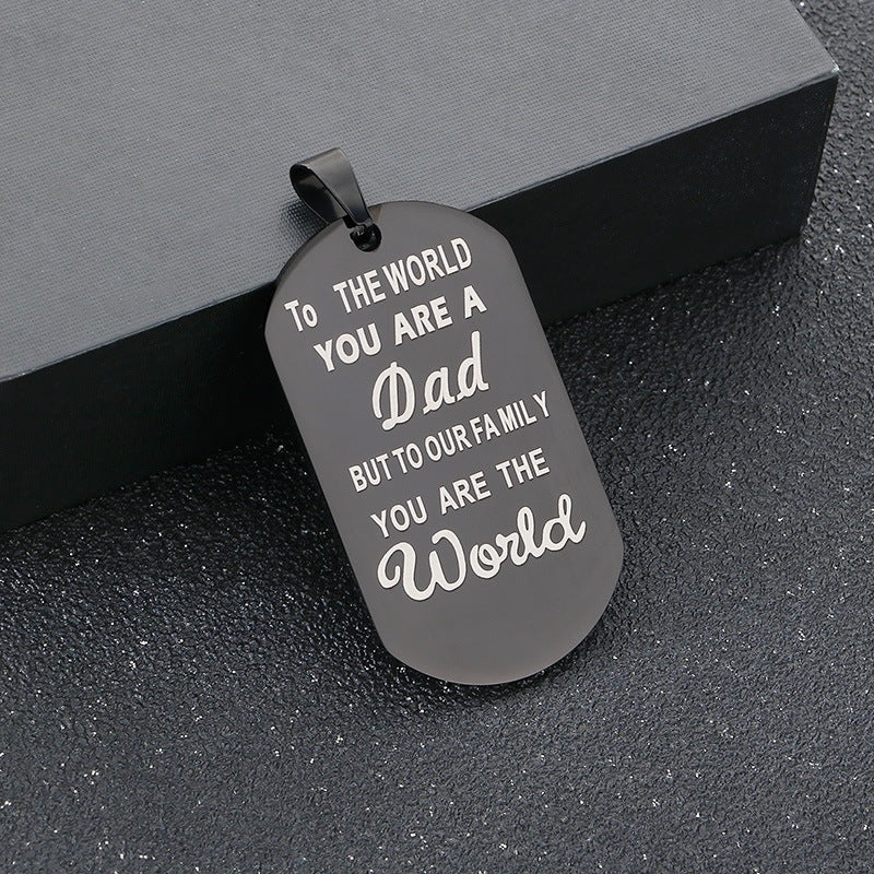 Planderful Stainless Steel Dad Pendant Personalized Gift