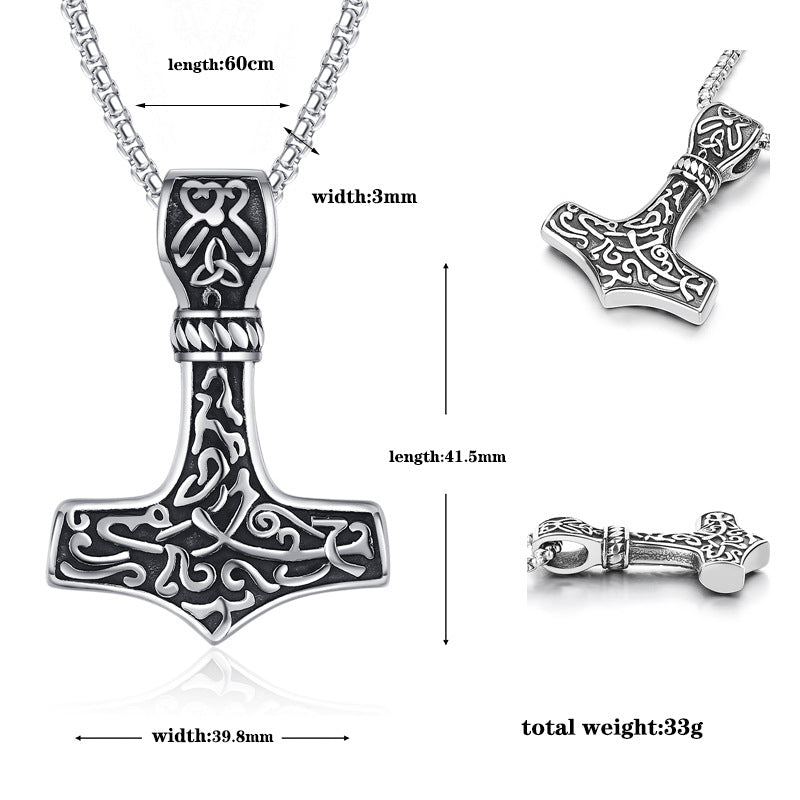 Stainless Steel Necklace – Vintage Nordic Rune