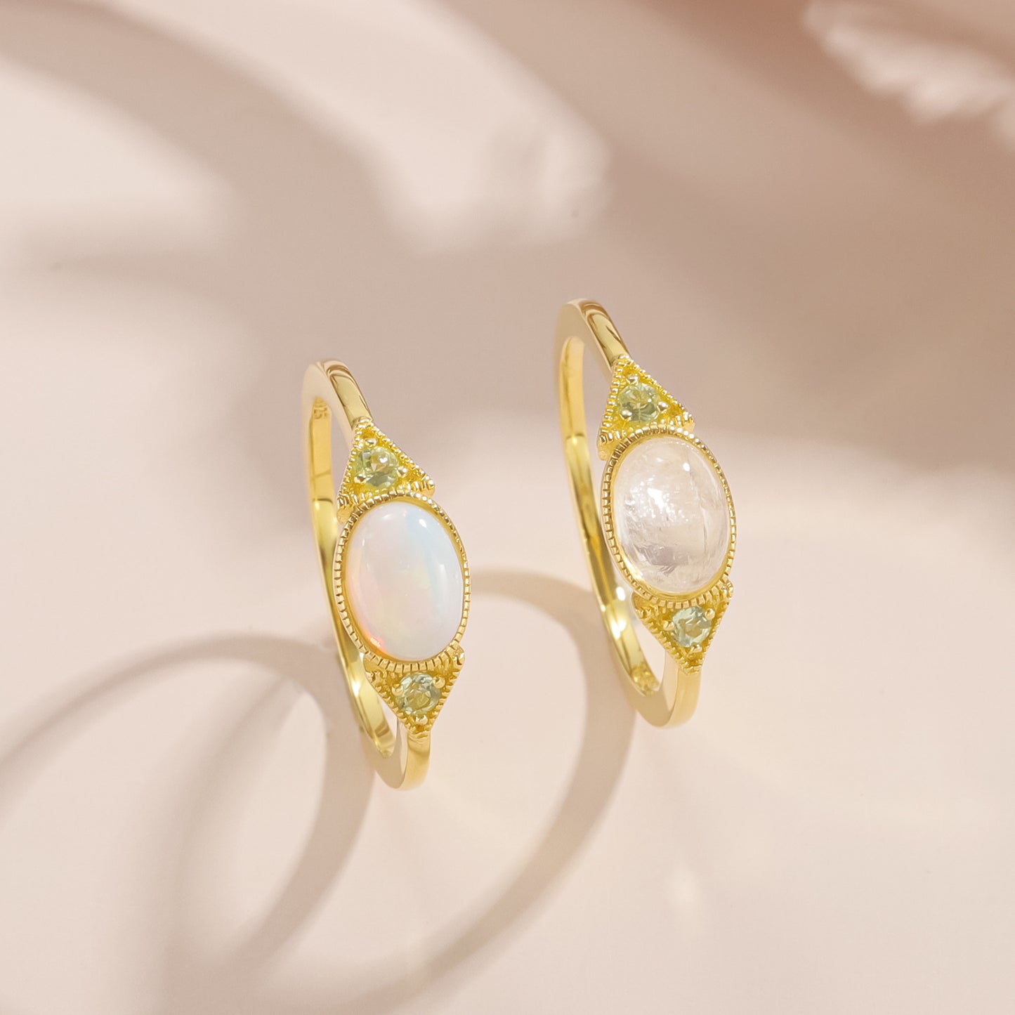 Small Fresh 2025 New 0.9 Carat Opal Ring S925 Silver Gold