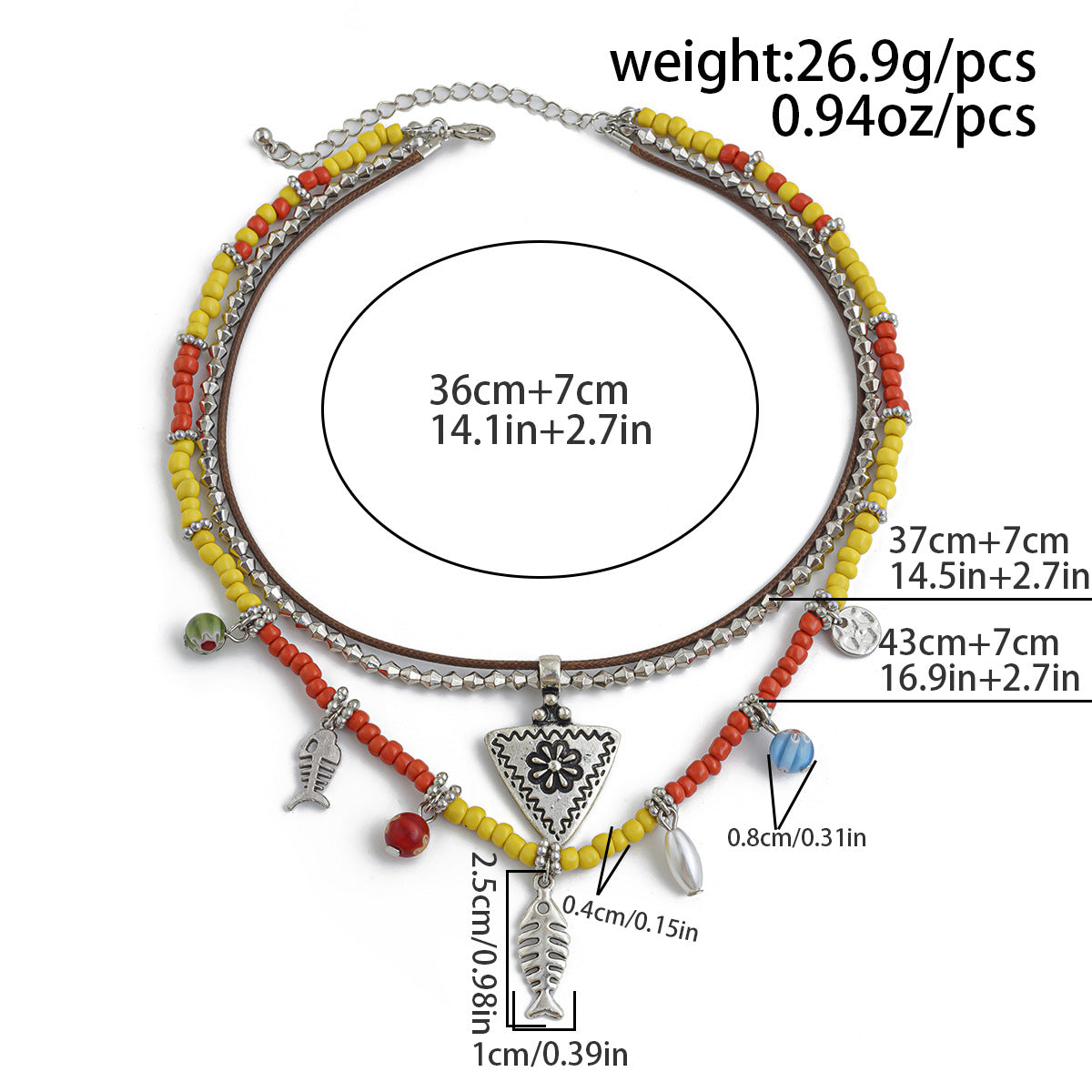 Bohemian Beaded Floral Fringe Necklace