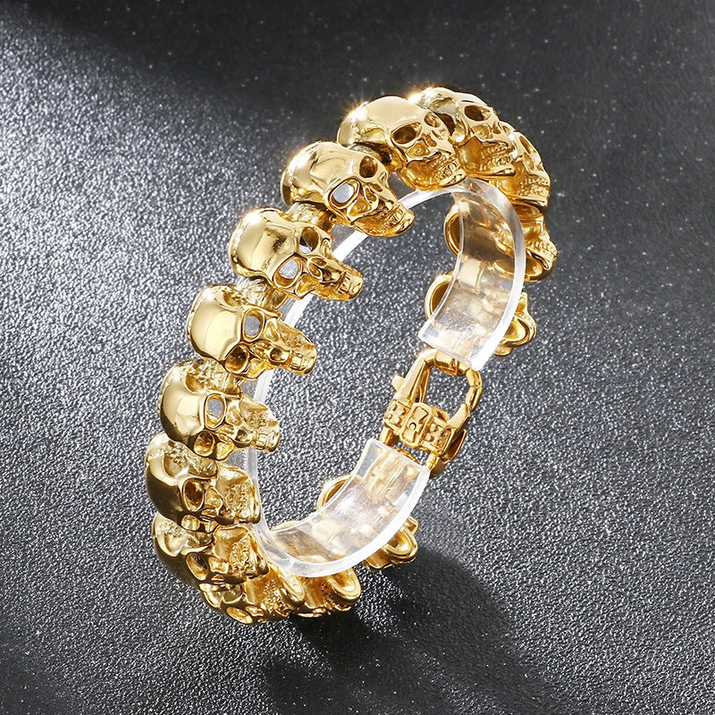 Planderful Skull Stainless Steel Bracelet Men Vacuum Plated