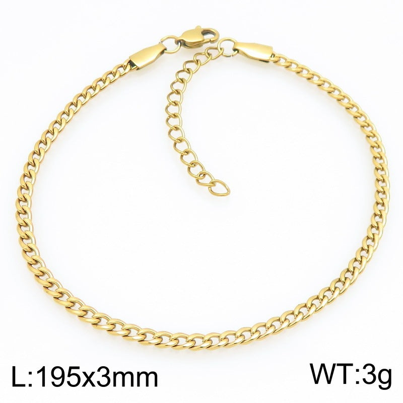 Minimalist Figaro Chain Stainless Steel Bracelet – Unisex Nk Chain Adjustable Handmade