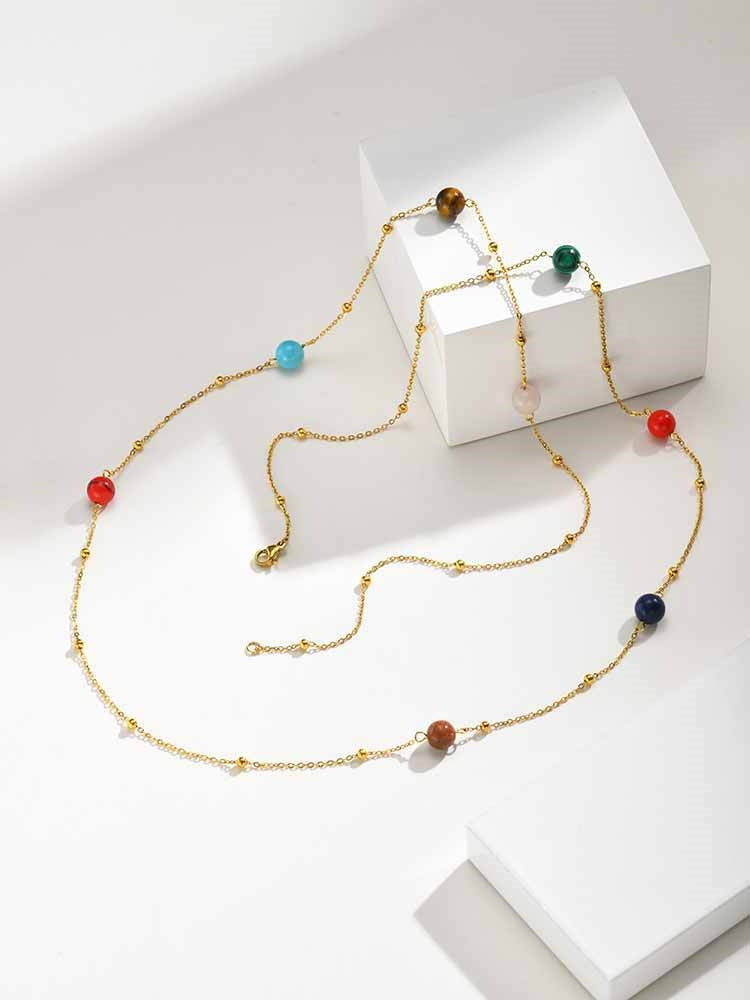 Sugar Cube Dopamine Super Flash Necklace Titanium Steel Water Droplet Geometric Design