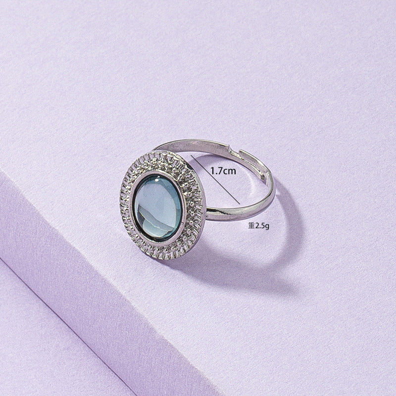 Elegant Crystal Ring for Women: European and American Style Luxury Statement Piece with Opening Design