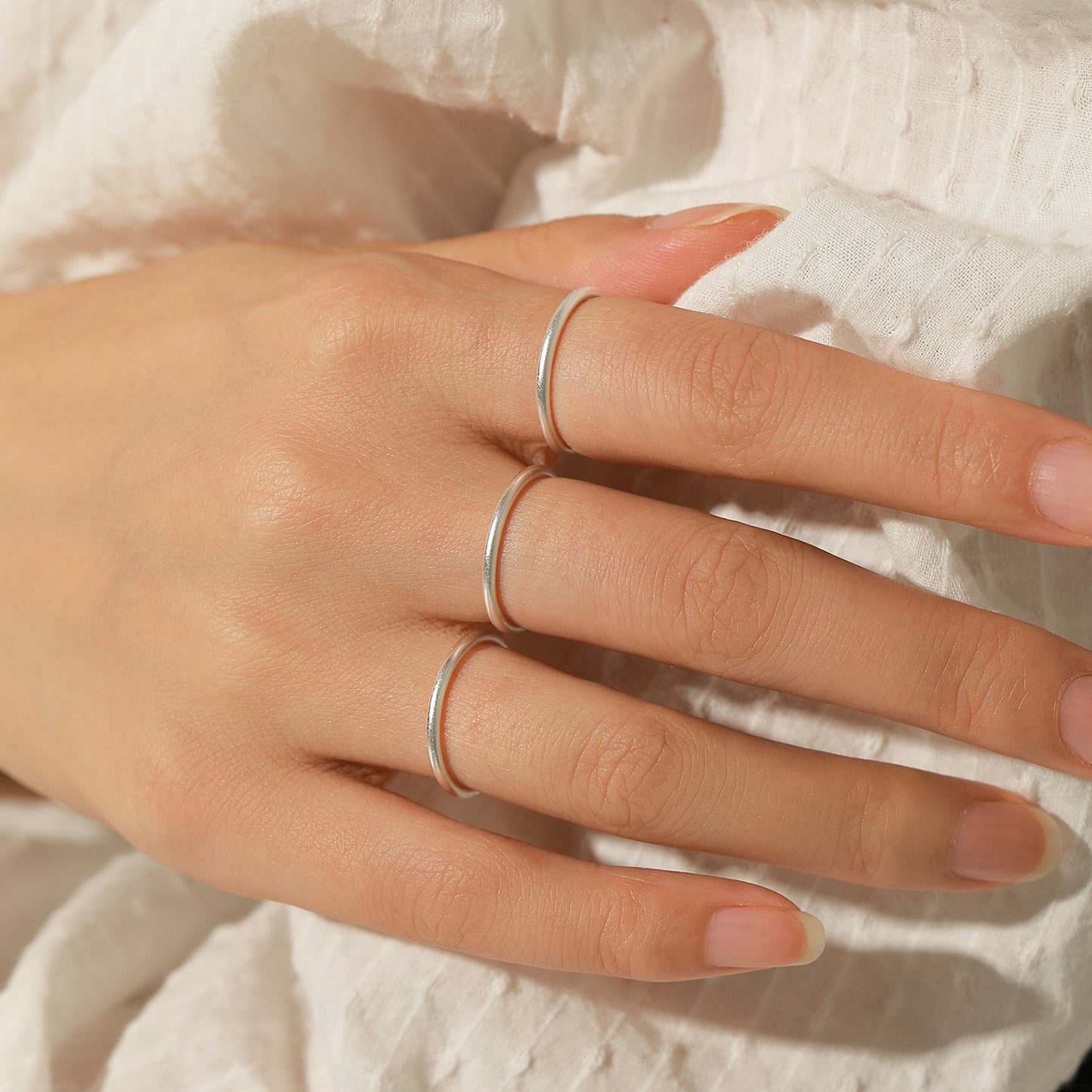 Planderful Everyday Genie Ring – Minimalist Sandblasted Sterling Silver Design