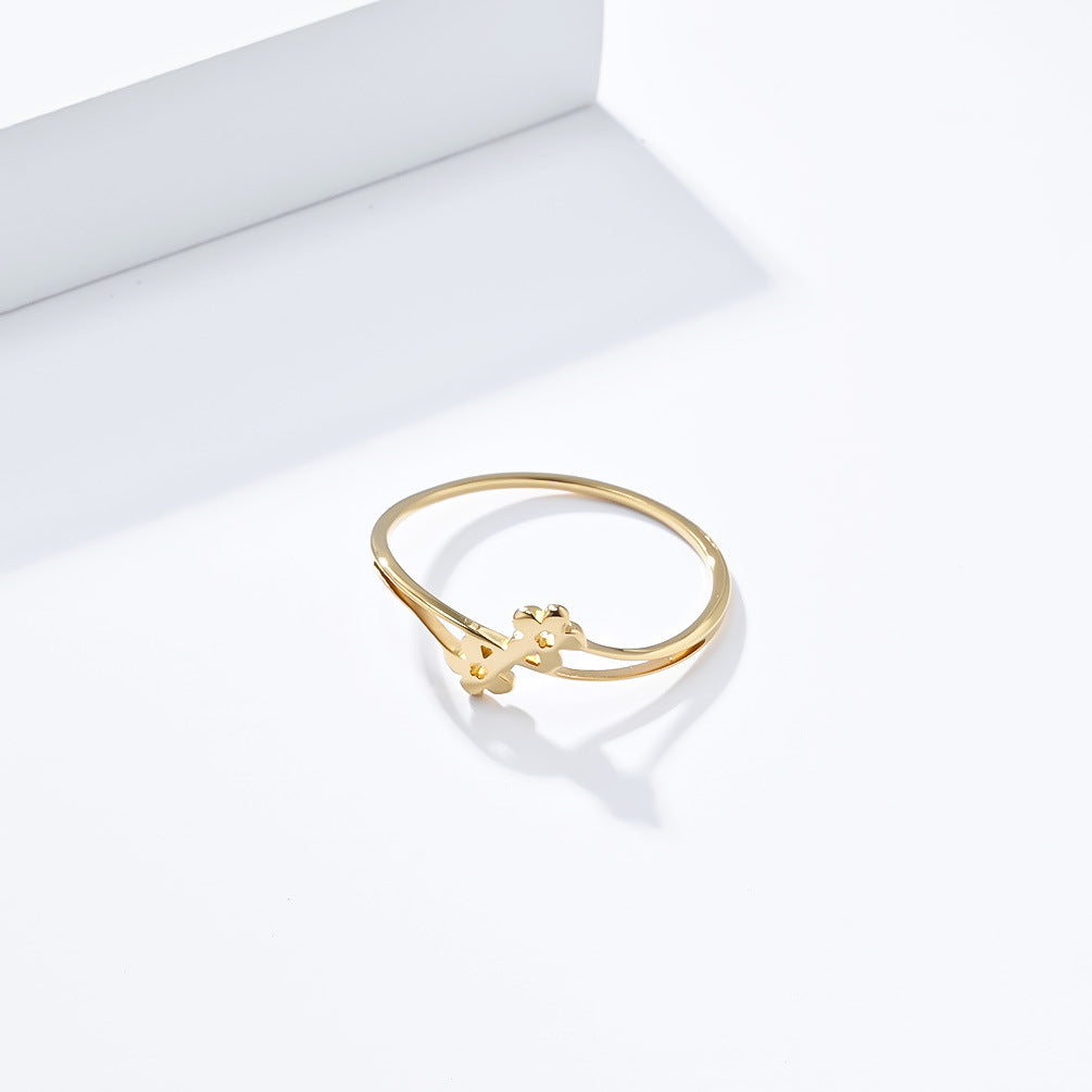 Simple Little Daisy Lucky Sunflower Titanium Steel Ring