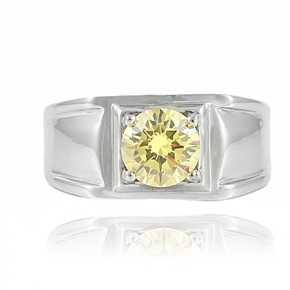 Trendy Titanium Steel Multicolor Gemstone Ring for Men and Women - Fashionable Everyday Wear