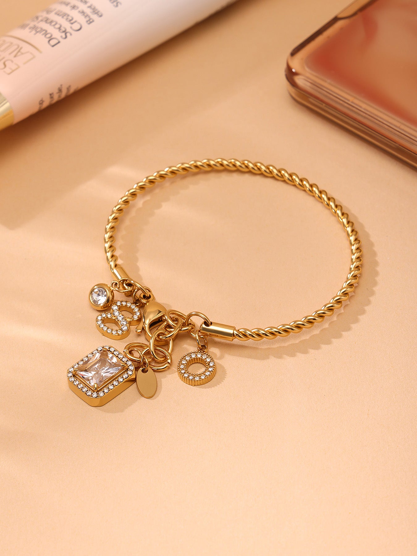 Planderful Everyday Genie Zircon Twist Bracelet 18K Gold