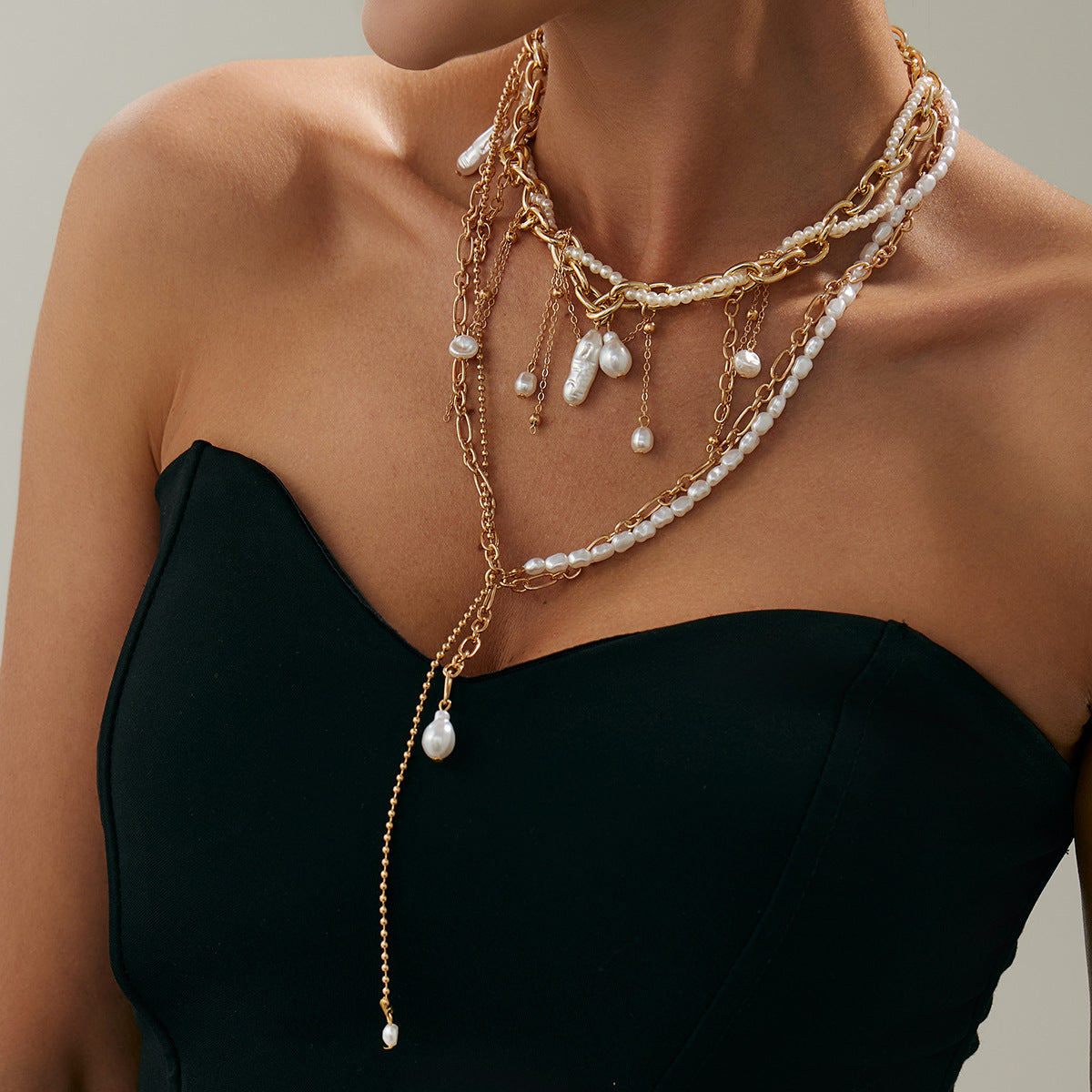 French Court Pearl Tassel Wrap Necklace