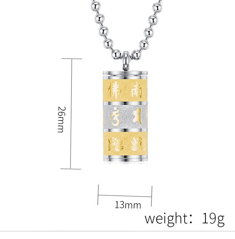Planderful Tibetan Sutra Necklace Lengyan Six Character Proverb Protective Car Pendant For Spiritual Seekers