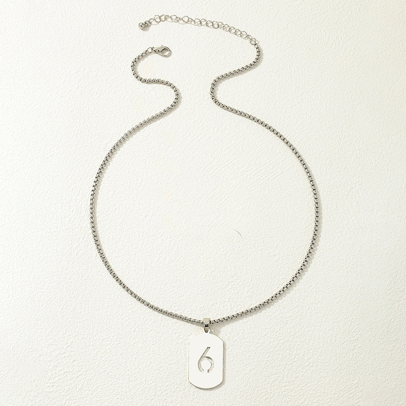 Hollow Digital Hang Tag Necklace - Vienna Verve Collection