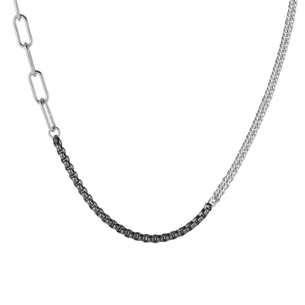 Planderful Cuban Chain Necklace Titanium Clavicle Style Unisex Personalised Korean Version