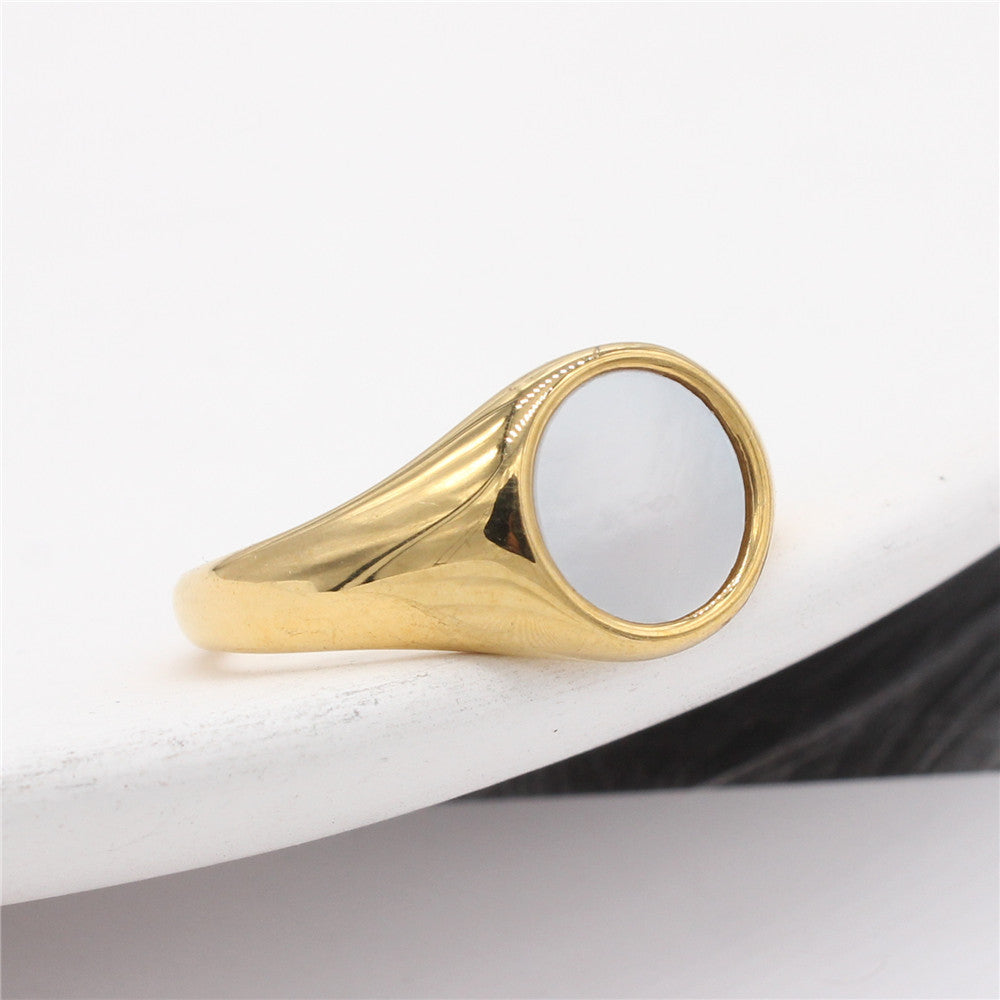 Planderful Everyday Genie Unisex Steel Ring Minimalist Design Durable Shield Sizes 7 To 12