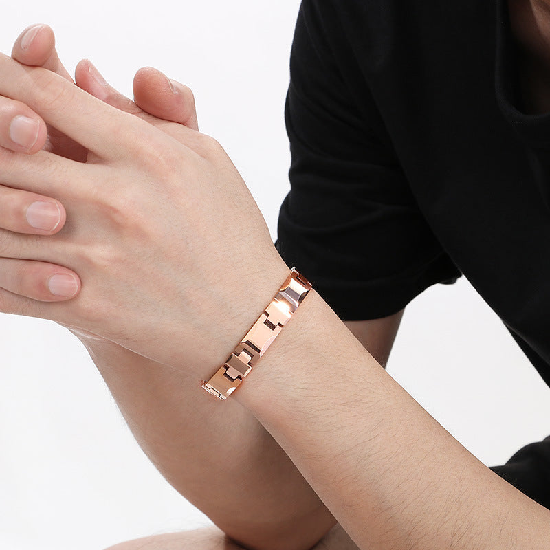 Planderful Tungsten Steel Bracelet For Men Cross Buckle