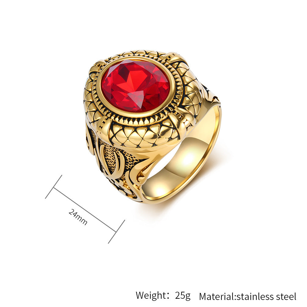 Planderful Zulfikar Sword Ring Retro Titanium Stainless Steel Zircon Unisex Fashion Jewelry Size 8 9 10 11 12