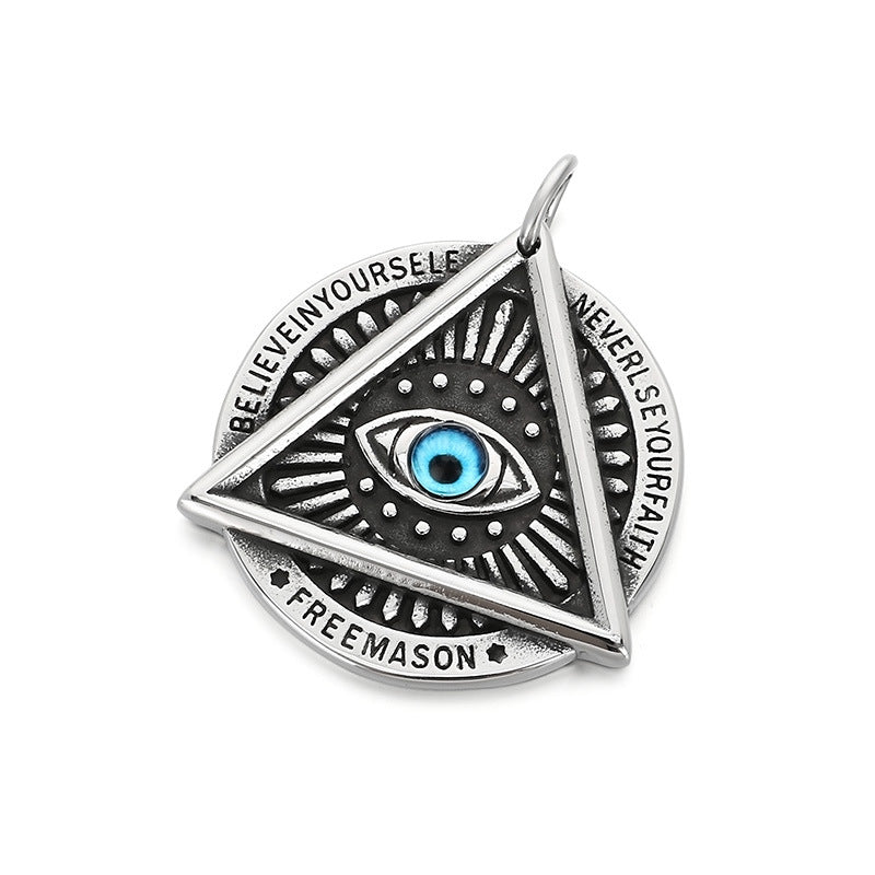 Planderful Men Double Sided Nordic Rune Pendant Titanium