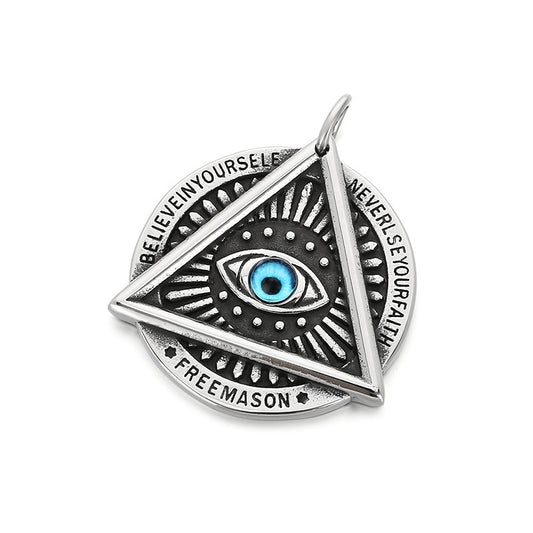 Planderful Men Double Sided Nordic Rune Pendant Titanium