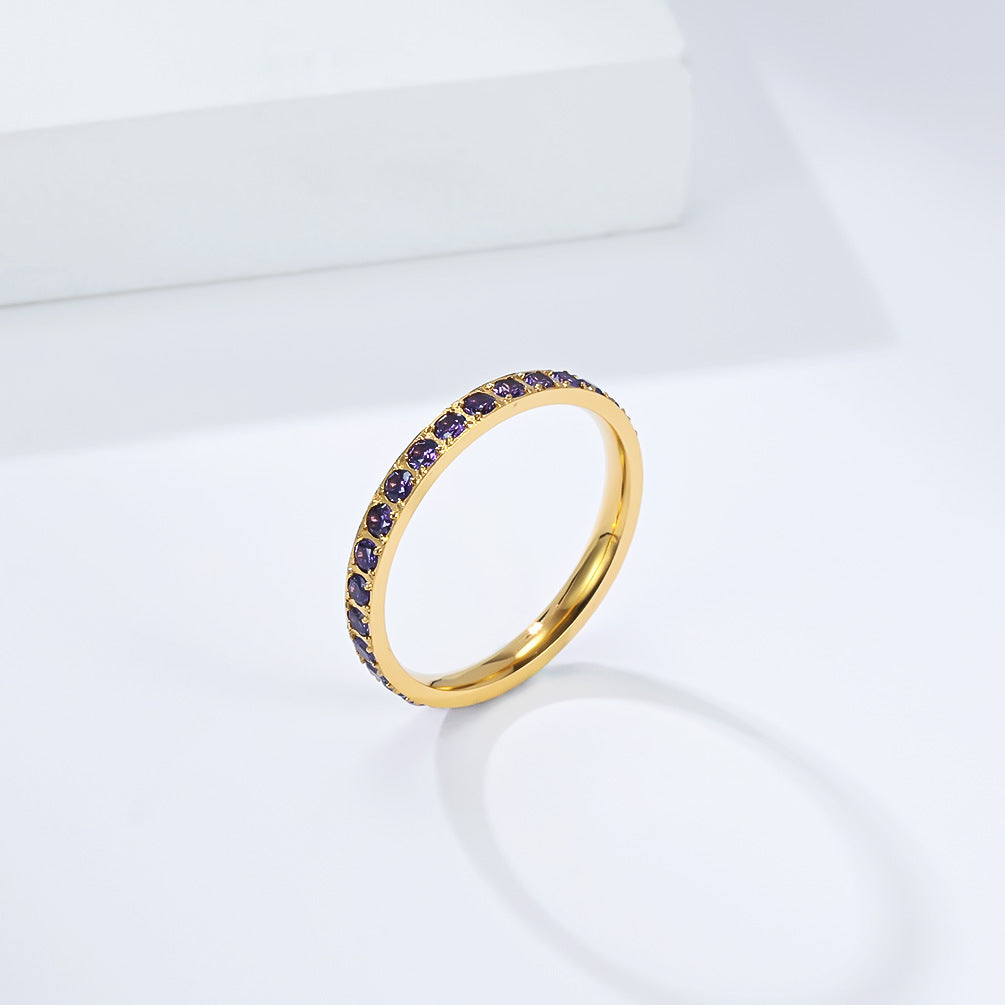 Stainless Steel Zircon Ring