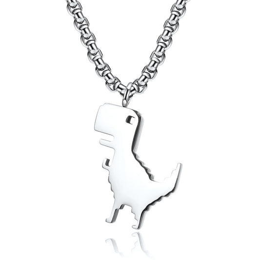 Ins Harajuku Cold Neutral Wind Small Dinosaur Necklace Pendant for Men