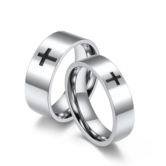 Steel Ring – Minimalist Cross Ring For Couples