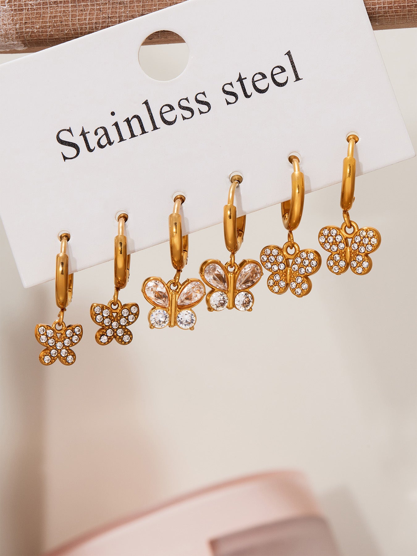 Planderful Zircon Earrings Butterfly Pendant For Fairy Fans