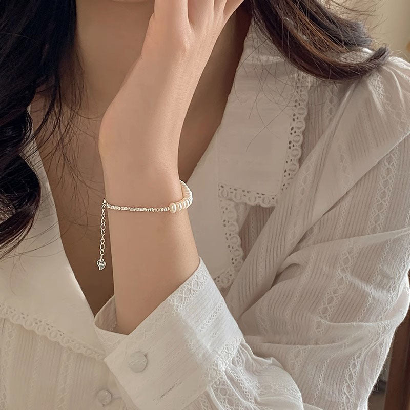 Luxurious Sterling Silver Freshwater Pearl Bracelet