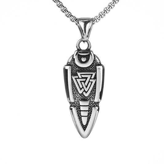 Retro Stainless Steel Men's Pendant Viking Symbol Necklace