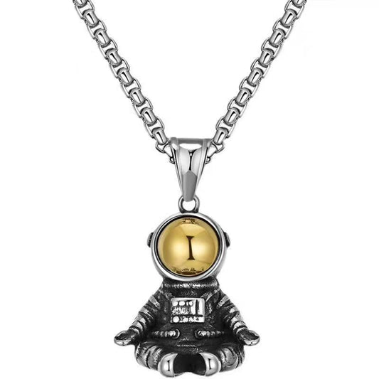 Astronaut Pendant For Unisex Protection Statement Hip Hop Style Bold Retro Vibe Planderful