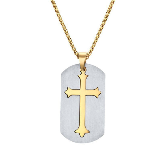 Jewelry 45MM Stainless Steel Cross Pendant for Men