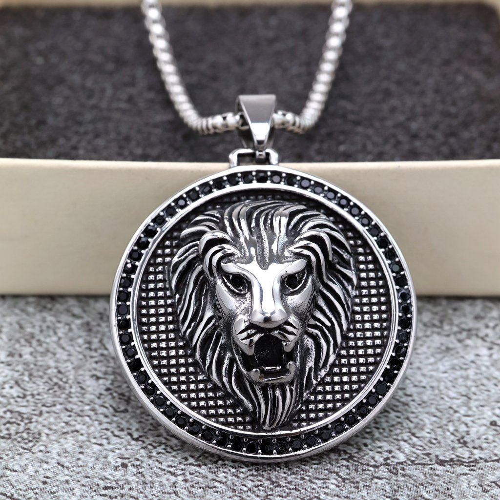 Lion Head Stainless Steel Men's Pendant Necklace