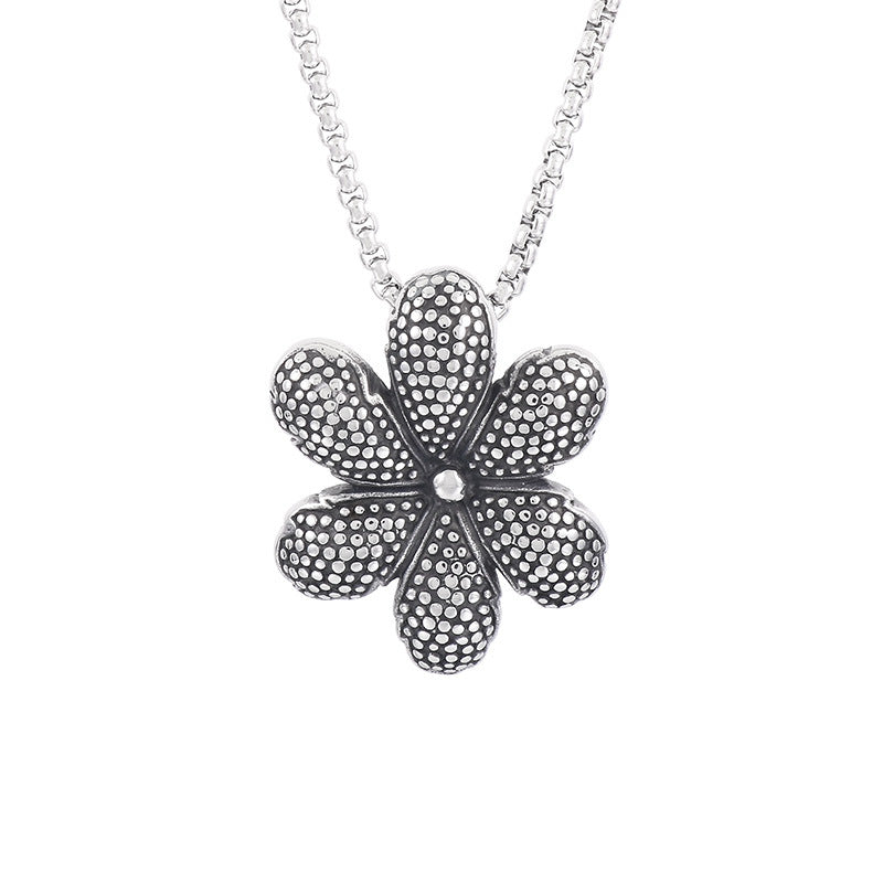 Old Creative Turtle Pendant, Retro Polka Dot Flower Turtle Devil's Eye Titanium Necklace