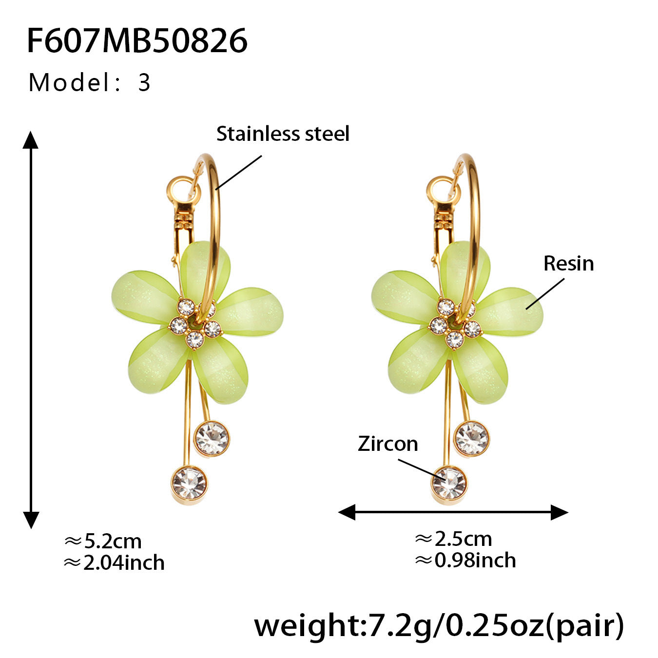 Planderful Camellia Zircon Tassel Earrings Women Stainless